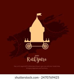 Vector illustration of rath yatra for lord jagannath hindu festival social media post design