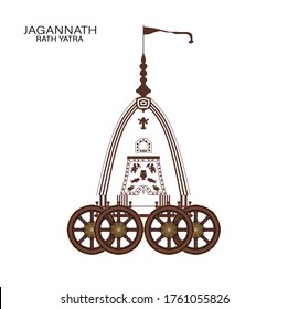 Vector Illustration of Ratha Yatra of Lord Jagannath is also known as Bahuda Jatra