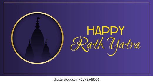 Vector Illustration of Ratha Yatra of Lord Jagannath, Balabhadra and Subhadra on Chariot.Odisha god Rathyatra Festival 
