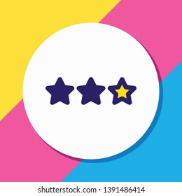 Vector illustration of rating icon colored line. Beautiful media element also can be used as vote icon element.