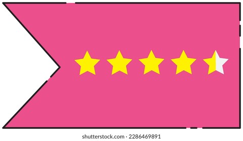 Vector illustration of rating tag 4.5, icon rating tag, stars, tag.