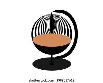 Vector illustration of rattan swing, theme background, greeting card, banner, logo, design, social media post