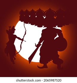 Vector illustration of ravan for Dussehra festival of india .