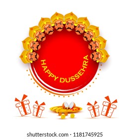 vector illustration of Ravana in Happy Dussehra festival of India