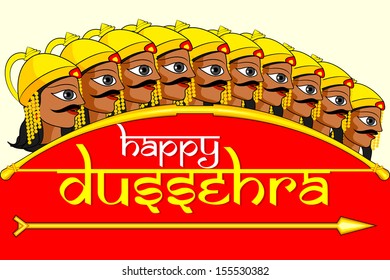 vector illustration of Ravana in Happy Dussehra