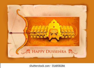 vector illustration of Ravana in Happy Dussehra