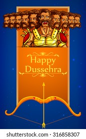 vector illustration of Ravana in Happy Dussehra