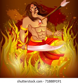 vector illustration of Ravana in Happy Dussehra festival of India