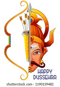 vector illustration of Ravana in Happy Navratri Dussehra festival of India