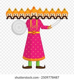 Ilustración vectorial de Ravana sobre fondo transparente