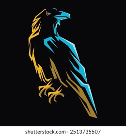 vector illustration of raven or crow 