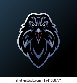 vector illustration of raven head for sports and gaming logos