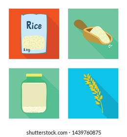 Vector illustration of raw and agricultural logo. Set of raw and ecological stock vector illustration.
