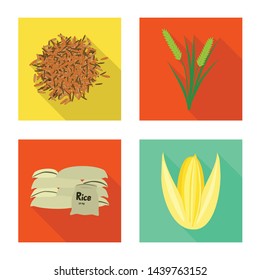 Vector illustration of raw and agricultural logo. Collection of raw and ecological stock symbol for web.