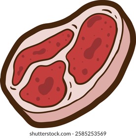Vector illustration of raw beef meat