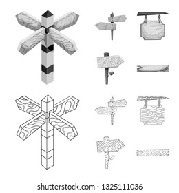Vector illustration of raw  and forest  icon. Set of raw  and hardwood stock vector illustration.