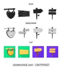 Vector illustration of raw  and forest  icon. Collection of raw  and hardwood stock symbol for web.