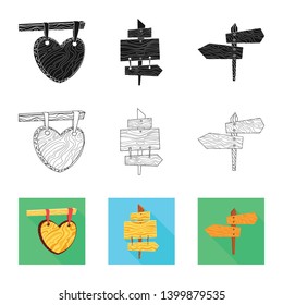 Vector illustration of raw  and forest  icon. Collection of raw  and hardwood vector icon for stock.