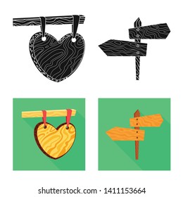 Vector illustration of raw  and forest  icon. Collection of raw  and hardwood vector icon for stock.
