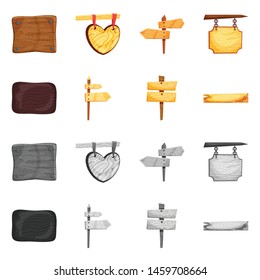 Vector illustration of raw and forest icon. Set of raw and hardwood stock vector illustration.
