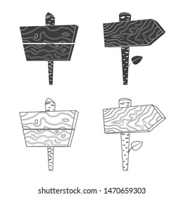 Vector illustration of raw and forest icon. Set of raw and hardwood stock symbol for web.
