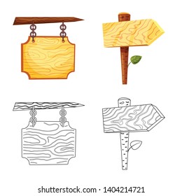 Vector illustration of raw  and forest  logo. Collection of raw  and hardwood stock vector illustration.