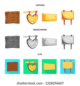 Vector illustration of raw  and forest  sign. Set of raw  and hardwood stock symbol for web.