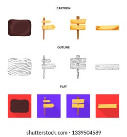 Vector illustration of raw  and forest  sign. Set of raw  and hardwood vector icon for stock.