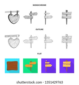 Vector illustration of raw  and forest  sign. Collection of raw  and hardwood stock vector illustration.