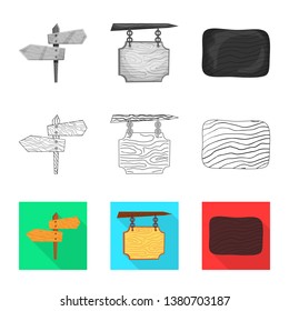 Vector illustration of raw  and forest  sign. Collection of raw  and hardwood vector icon for stock.