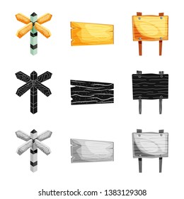 Vector illustration of raw  and forest  sign. Set of raw  and hardwood stock symbol for web.