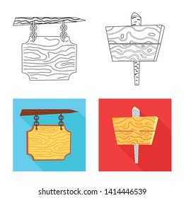 Vector illustration of raw  and forest  sign. Collection of raw  and hardwood stock symbol for web.