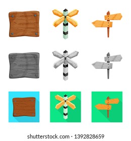 Vector illustration of raw  and forest  symbol. Set of raw  and hardwood stock symbol for web.