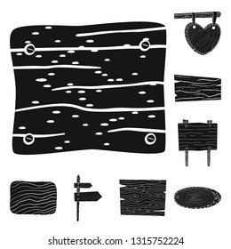 Vector illustration of raw  and hardwood symbol. Set of raw  and wood stock vector illustration.