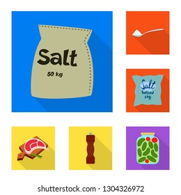 Vector illustration of raw  and kitchen  icon. Set of raw  and sea vector icon for stock.
