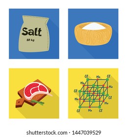 Vector illustration of raw and kitchen icon. Set of raw and sea vector icon for stock.