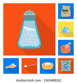Vector illustration of raw  and kitchen  logo. Collection of raw  and sea stock symbol for web.