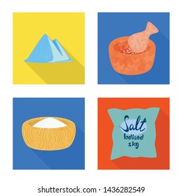 Vector illustration of raw and kitchen logo. Collection of raw and sea stock symbol for web.