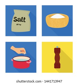 Vector illustration of raw and kitchen logo. Collection of raw and sea stock symbol for web.