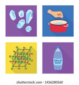 Vector illustration of raw and kitchen sign. Set of raw and sea stock vector illustration.