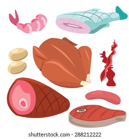 A vector illustration of raw meat or butcher cut.