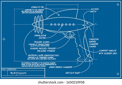 A vector illustration of a rayon blueprint