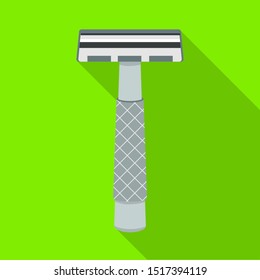 Vector illustration of razor and safety logo. Graphic of razor and grooming stock symbol for web.