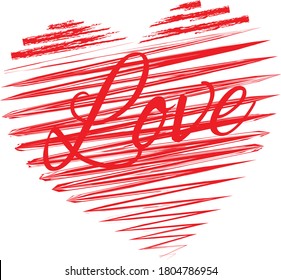 Vector Illustration Read Heart Made Sketch Stock Vector (royalty Free 