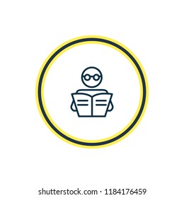 Vector illustration of reading icon line. Beautiful entertainment element also can be used as studying icon element.