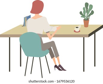 Imagen vectorial de un hombre lectora. Trabajo paralelo, trabajo, estudio, cualificación.