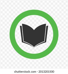 Vector illustration of reading zone icon in dark color and transparent background(png)