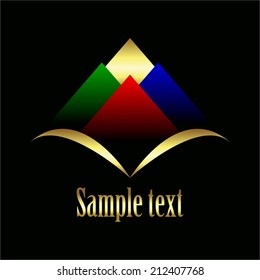 Vector illustration of  Real estate. Black background.