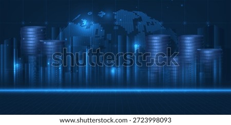 Vector illustration of real estate crisis in world economics for artwork and background.Business financial and investment concepts.