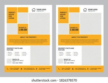 Vector illustration, a real estate flyer template can be used for all your needs, suitable for all property-related businesses